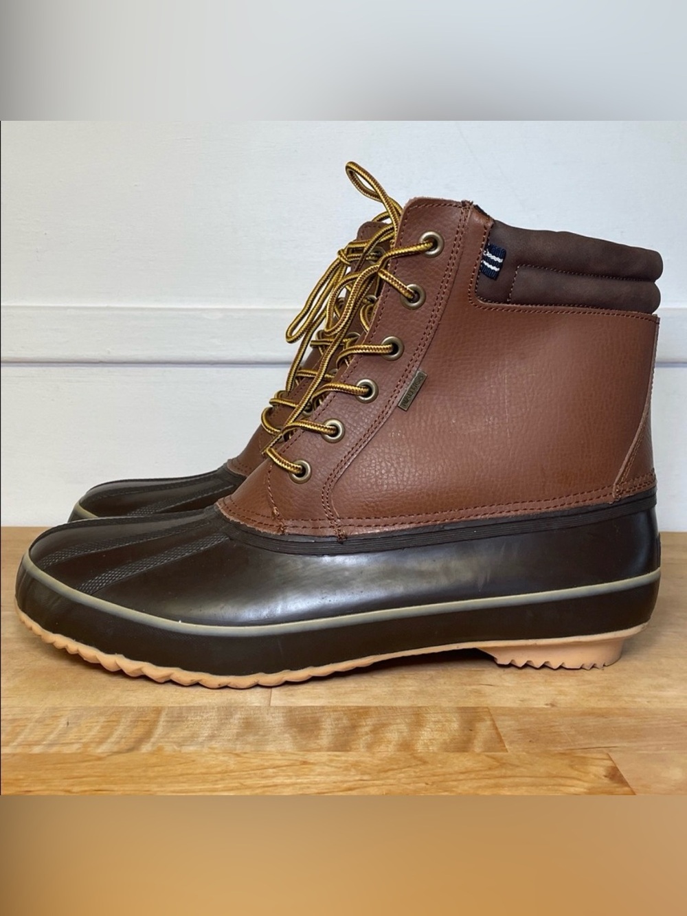 Nautica N-83 Brown Insulated Waterproof Outdoor Duck Boots men’s size 13 wide